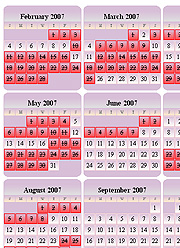 12 Month Availability Calendars