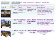 Online Booking Interface Search Results